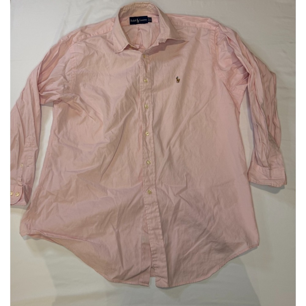 Ralph Lauren  Collection Pink Button Up Down Long Sleeve‎ Shirt Sz Lg 16.5 32/33